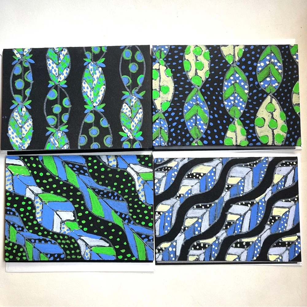 Colorful Patterned Cards-Artist Designed & Painted. Very Special Occassion Cards